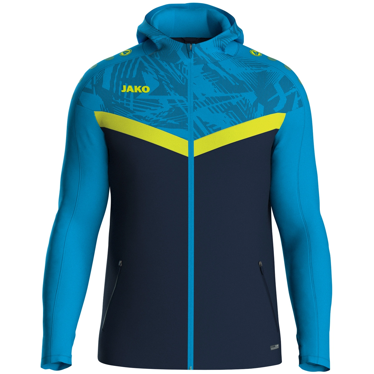 JAKO Kapuzenjacke_Iconic 6824 914 marine/JAKO blau/neongelb