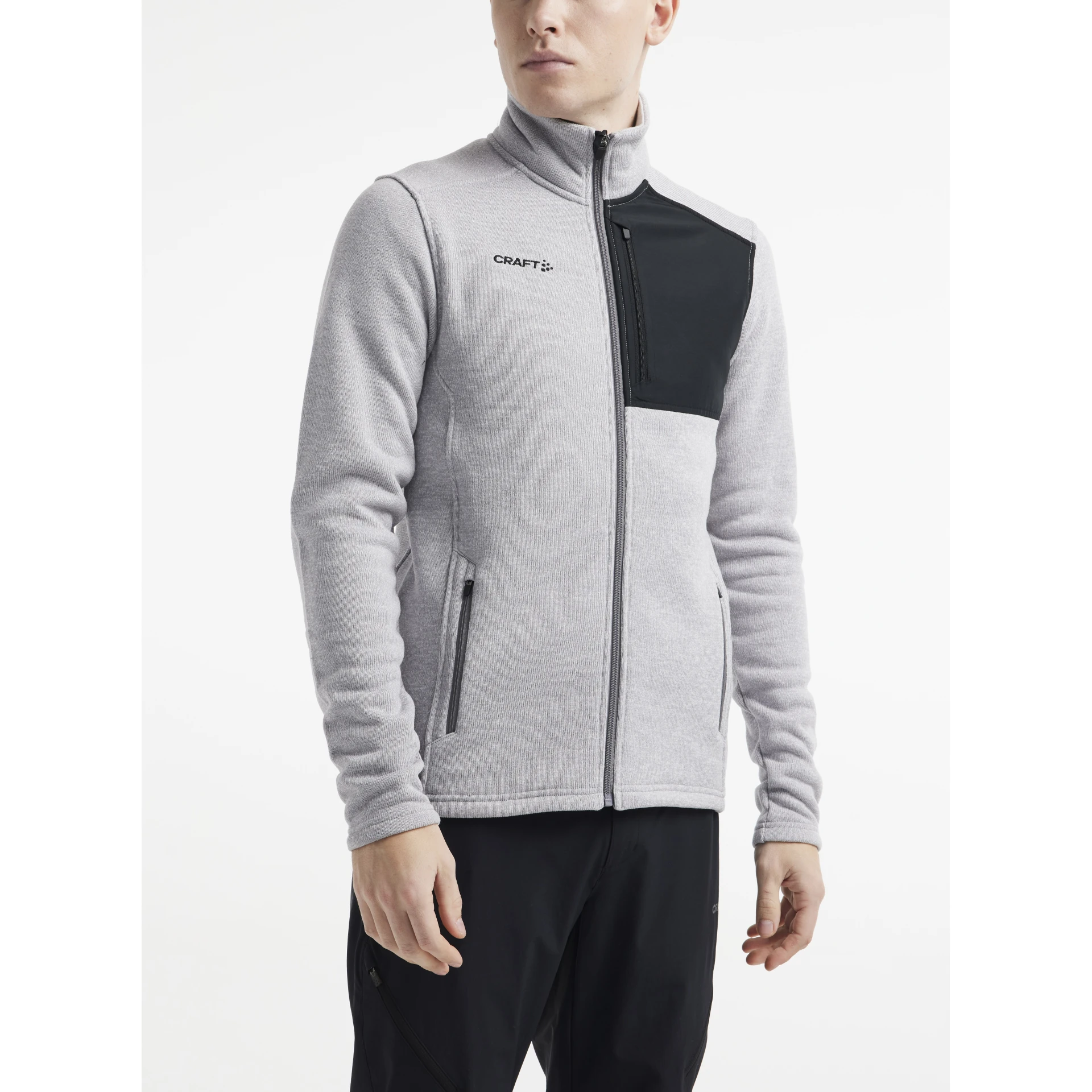 CRAFT ADV_Explore_Heavy_Fleece_Jacket_M 1912218 950999 GREY MELANGE-BLACK