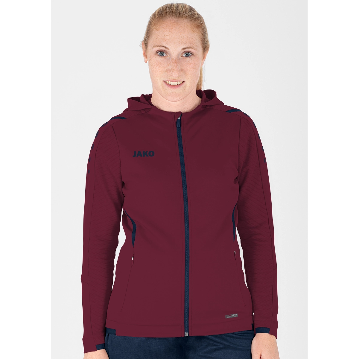 JAKO Kapuzenjacke_Challenge 6821D 132 maroon/marine