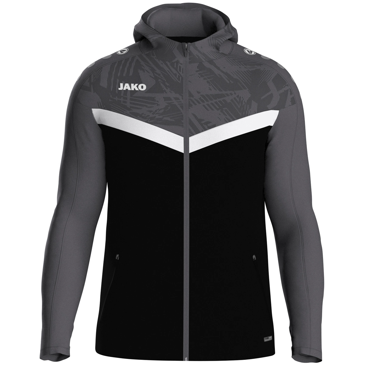 JAKO Kapuzenjacke_Iconic 6824K 801 schwarz/anthrazit