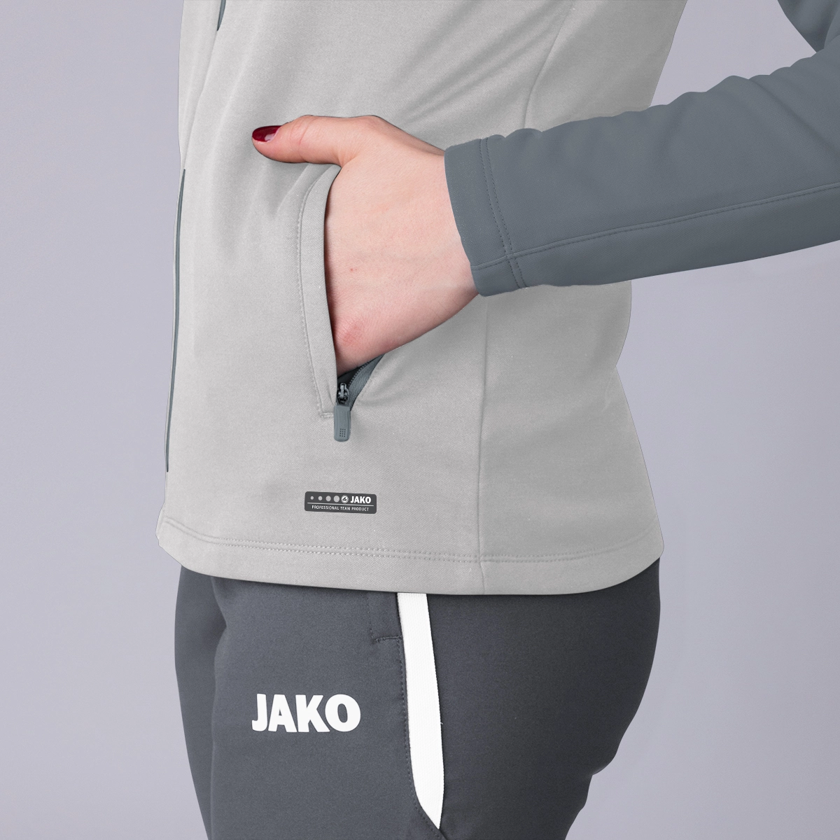 JAKO Kapuzenjacke_Performance 6822 845 soft grey/steingrau