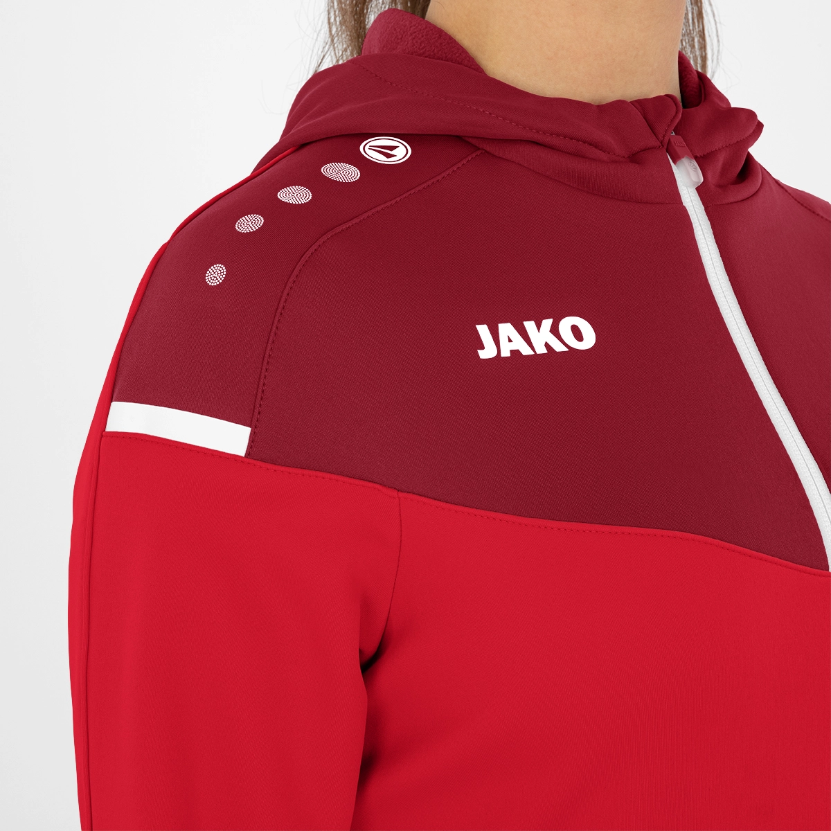 JAKO Kapuzenjacke_Champ_20 6820D 01 rot/weinrot