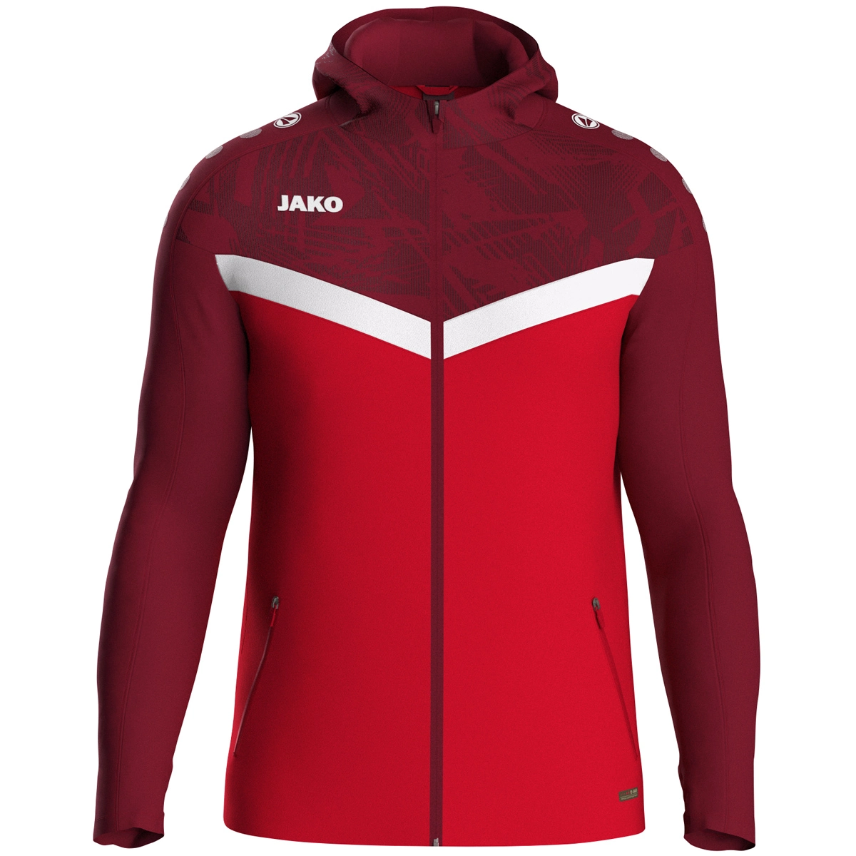 JAKO Kapuzenjacke_Iconic 6824 103 rot/weinrot