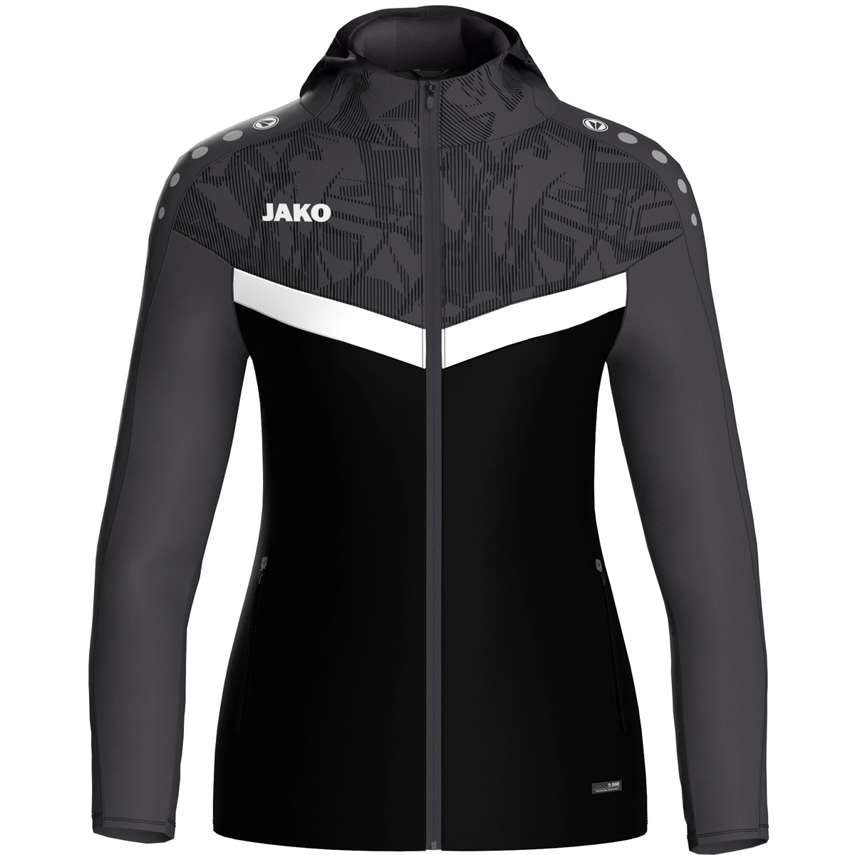 JAKO Kapuzenjacke_Iconic 6824D 801 schwarz/anthrazit