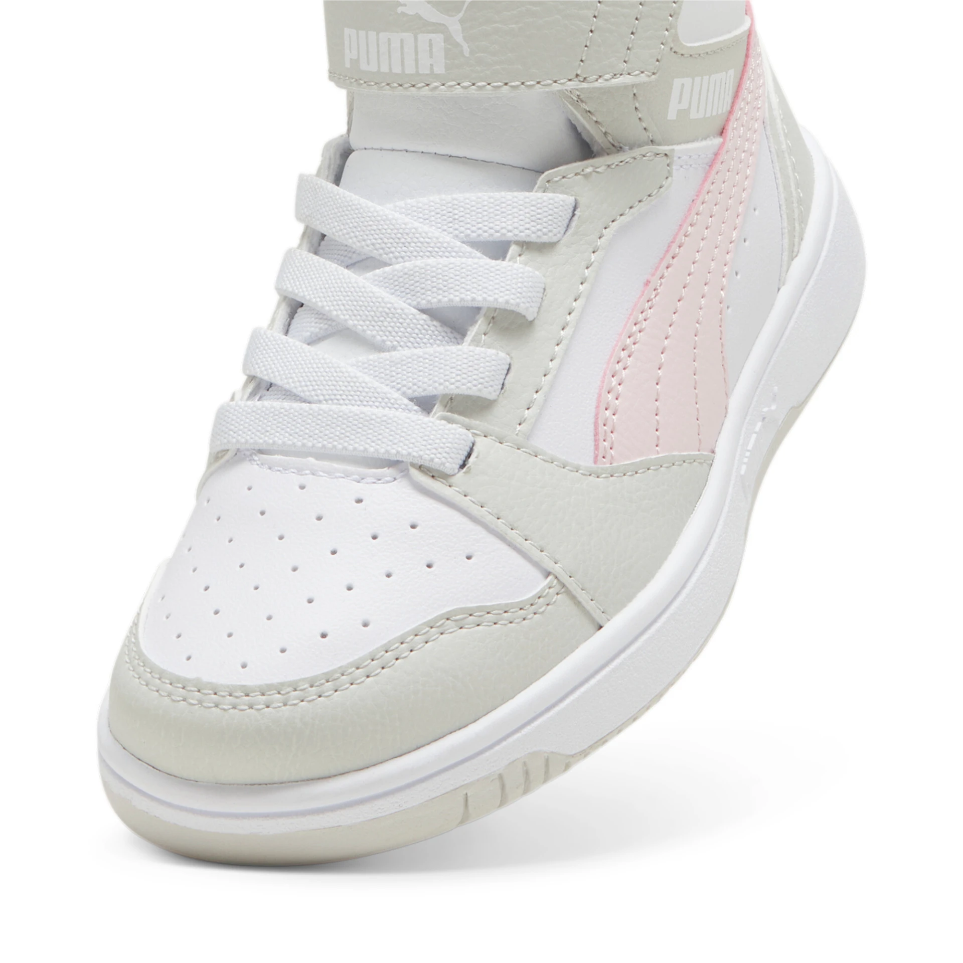 PUMA Puma_Rebound_V6_Mid_AC_plus_PS 393832 004 PUMA WHITE-FROSTY PINK-SED