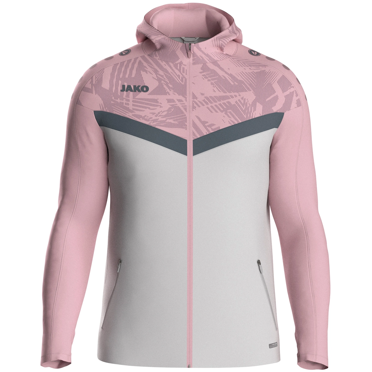 JAKO Kapuzenjacke_Iconic 6824K 851 soft grey/dusky pink/anthr