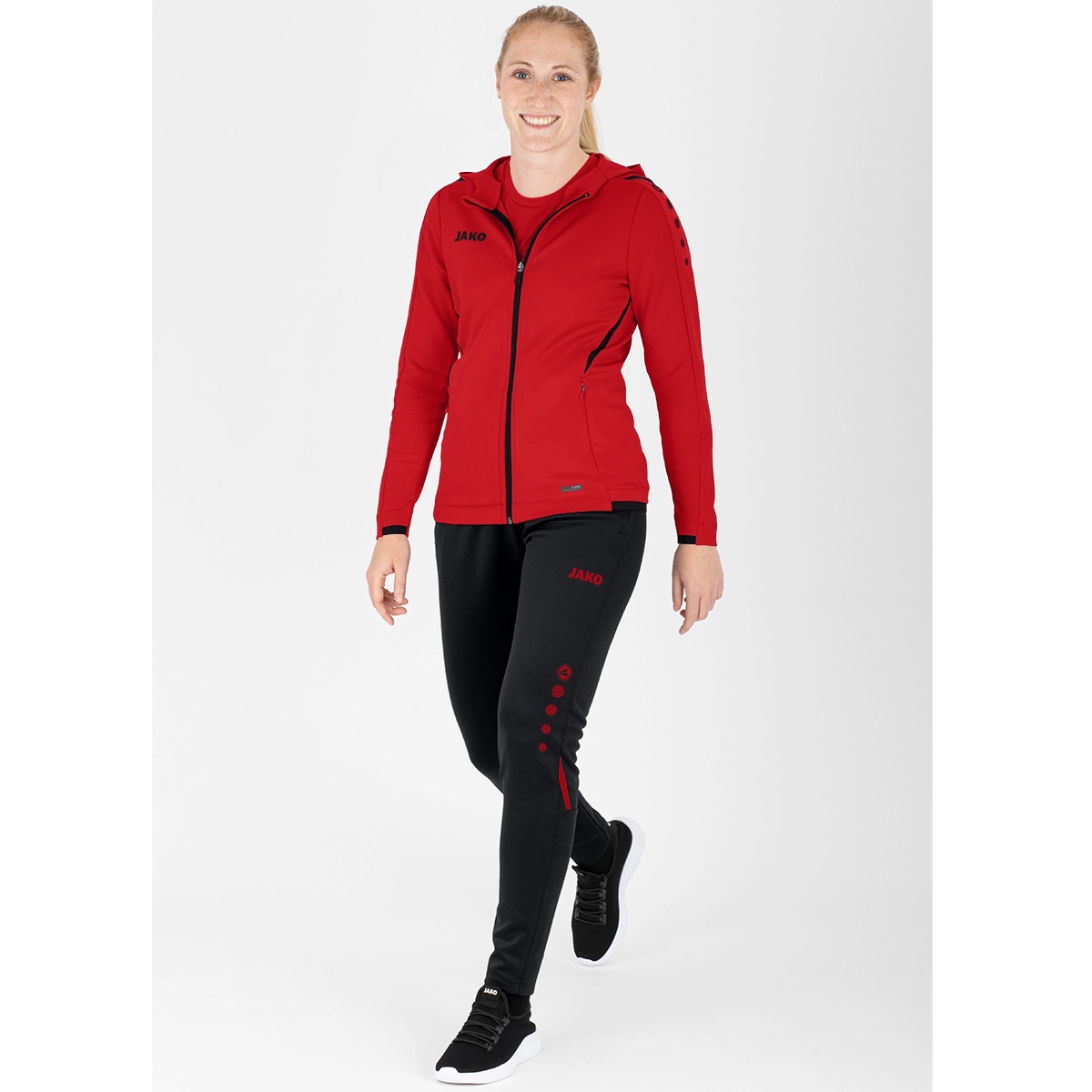 JAKO Kapuzenjacke_Challenge 6821K 101 rot/schwarz