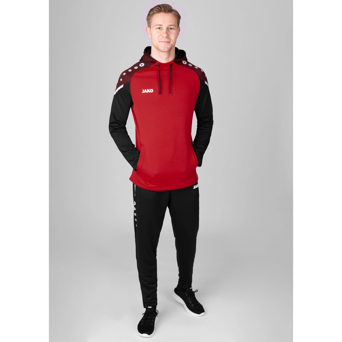 JAKO Kapuzensweat_Performance 6722 101 rot/schwarz